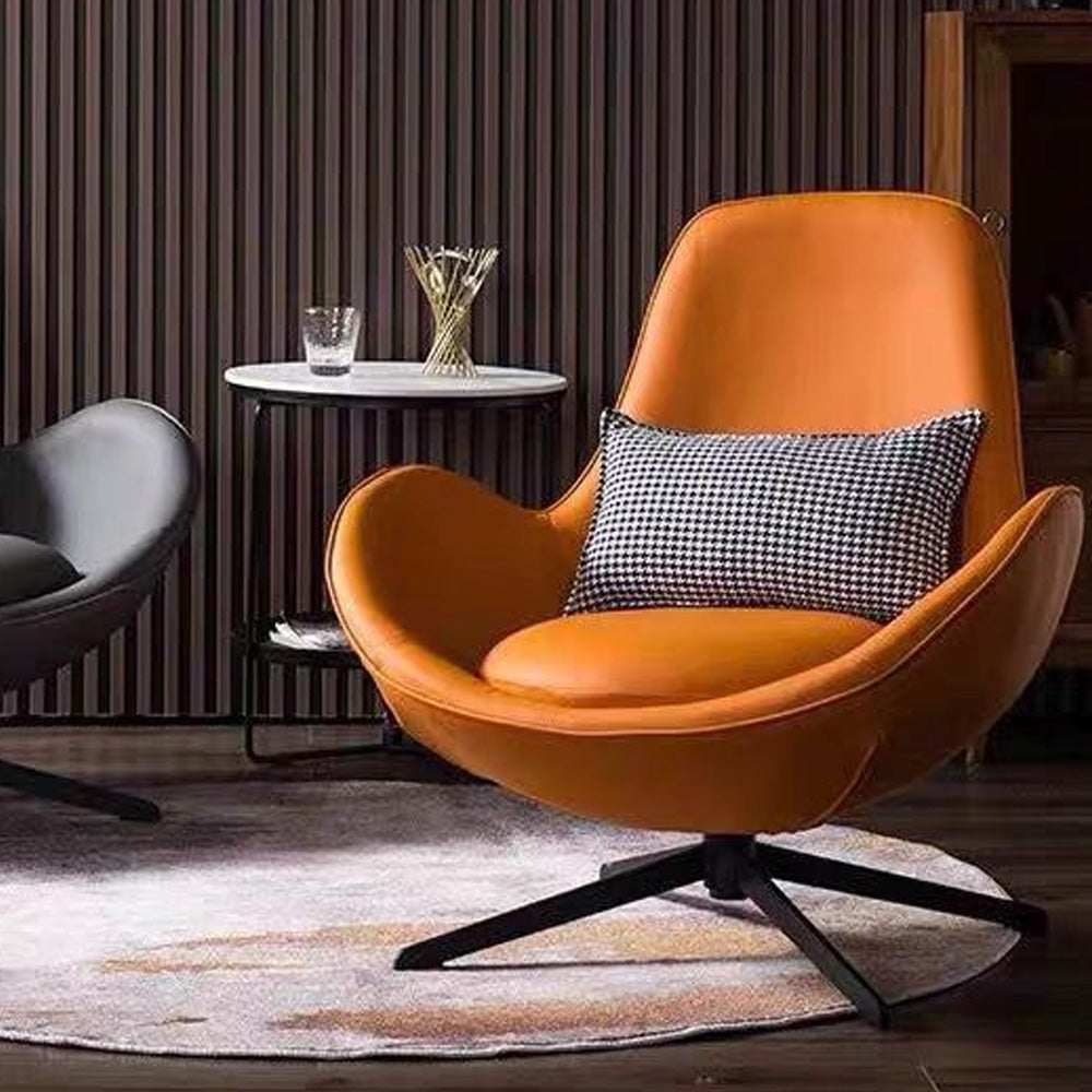 LIVARA EC1064 Rotating Chair with Eucalyptus Wood Frame and High-Density Foam