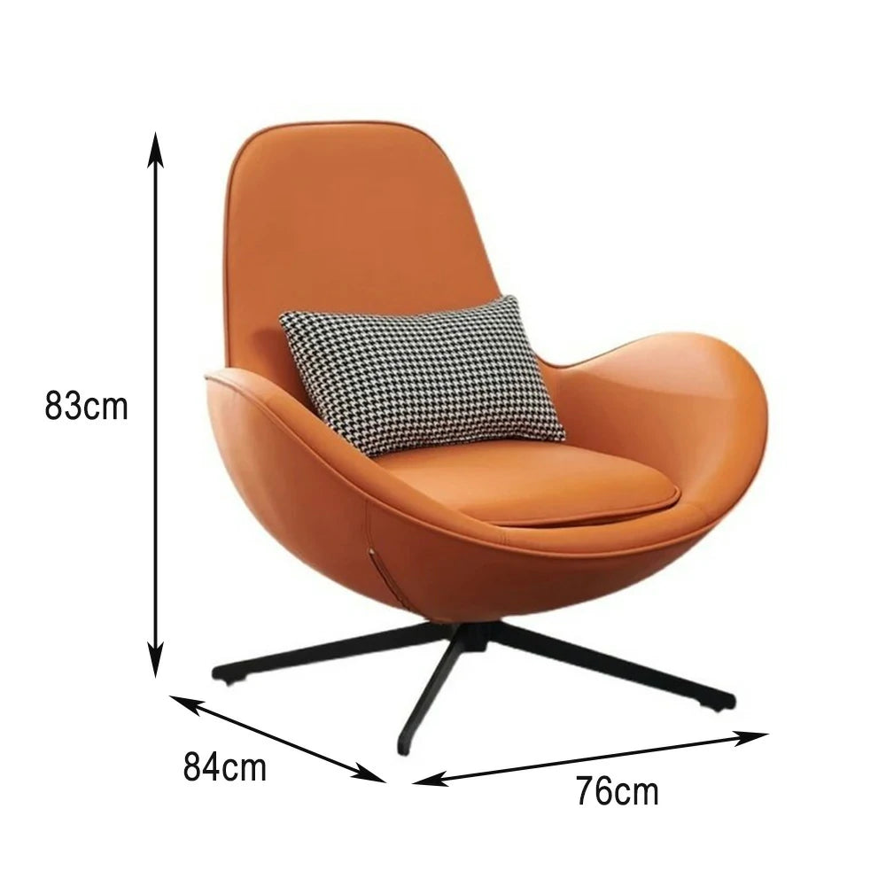 LIVARA EC1064 Rotating Chair with Eucalyptus Wood Frame and High-Density Foam