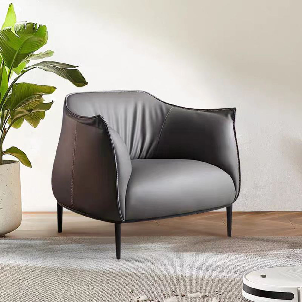 LIVARA EC1066 Carbon Steel High-Density Sponge Faux Leather Minimalist Leisure Chair