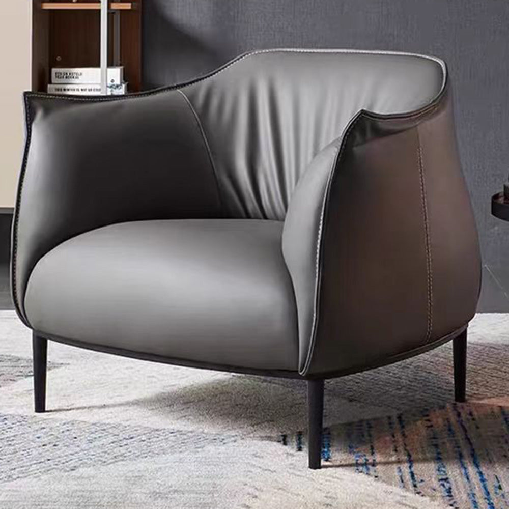 LIVARA EC1066 Carbon Steel High-Density Sponge Faux Leather Minimalist Leisure Chair