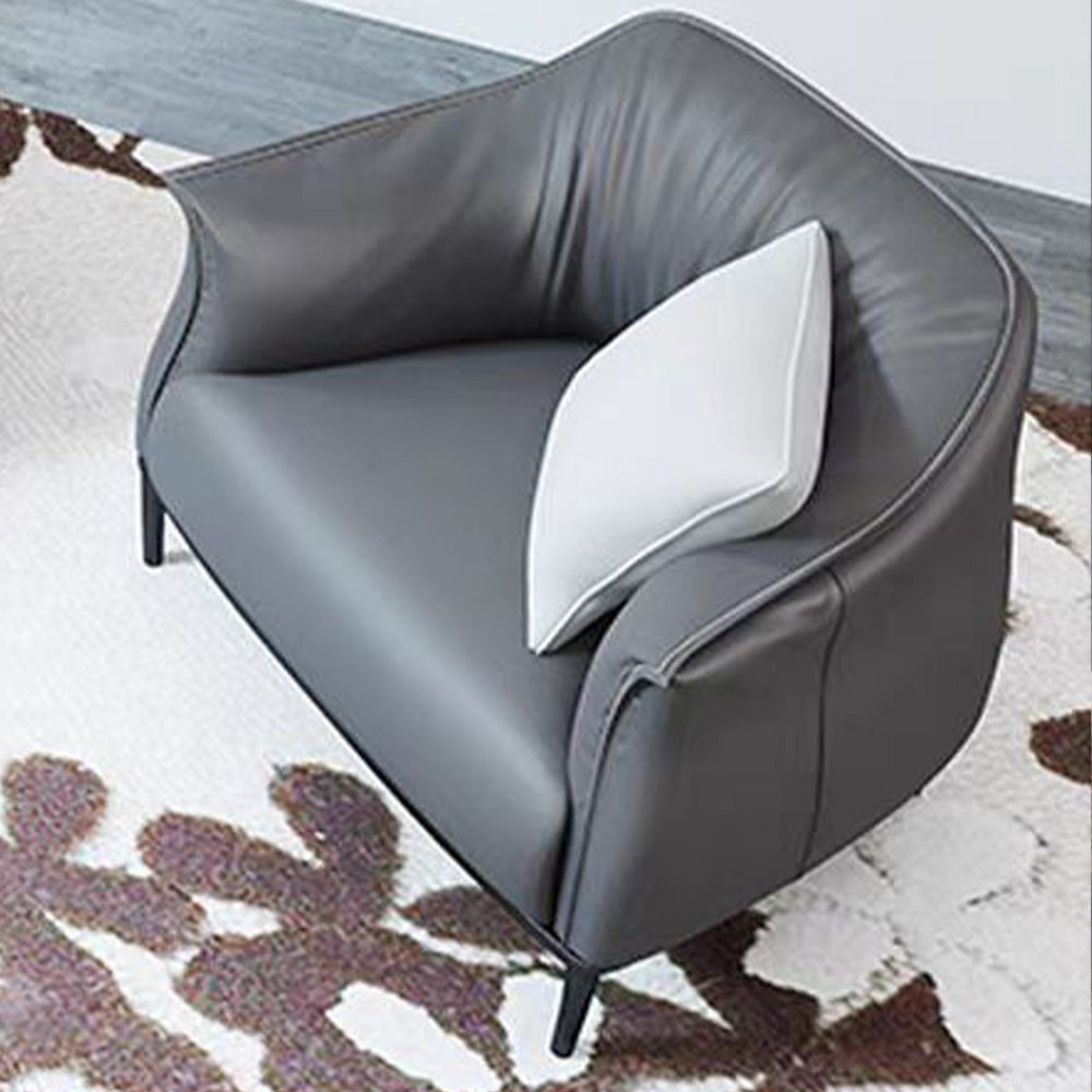 LIVARA EC1066 Carbon Steel High-Density Sponge Faux Leather Minimalist Leisure Chair