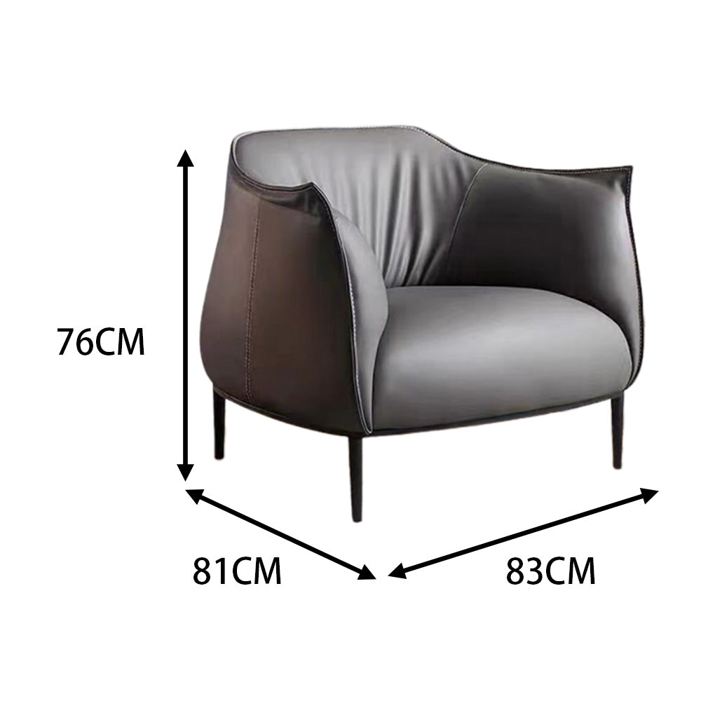 LIVARA EC1066 Carbon Steel High-Density Sponge Faux Leather Minimalist Leisure Chair