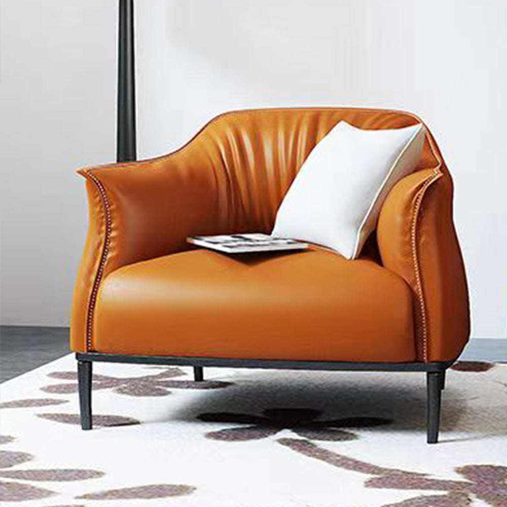 LIVARA EC1066 Carbon Steel High-Density Sponge Faux Leather Minimalist Leisure Chair