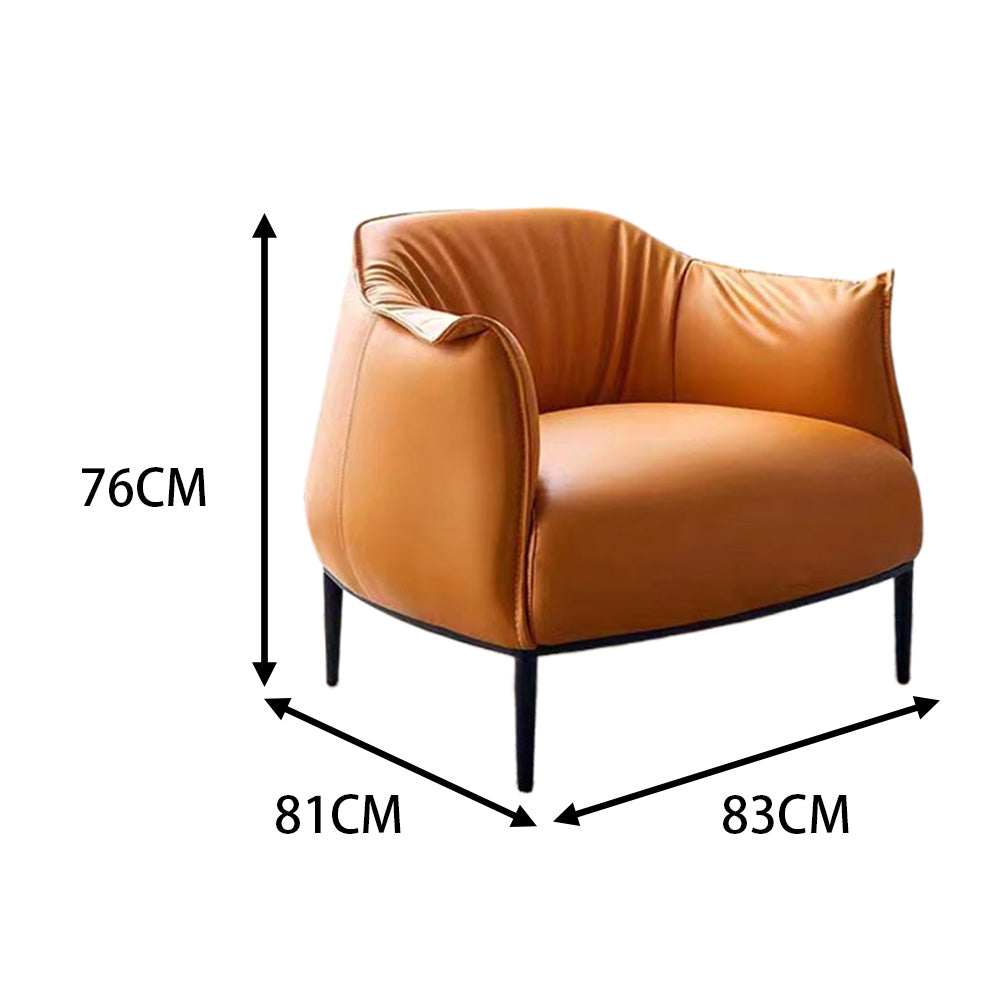 LIVARA EC1066 Carbon Steel High-Density Sponge Faux Leather Minimalist Leisure Chair