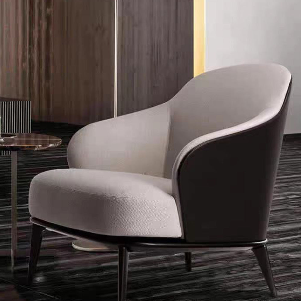 LIVARA EC1070 Eucalyptus Wood Frame with High-Density Foam and Wooden Black Legs Leisure Chair