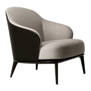 LIVARA EC1070 Eucalyptus Wood Frame with High-Density Foam and Wooden Black Legs Leisure Chair