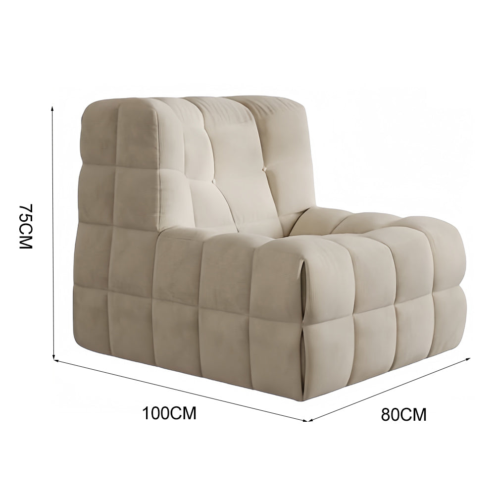 LIVARA EC1072 Corduroy Fabric and Molded Cotton-Filled Leisure Chair