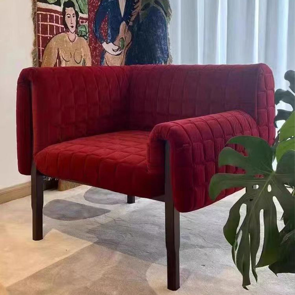 LIVARA EC1073 High-End Design with White Ash Wood and Fabric Leisure Chair