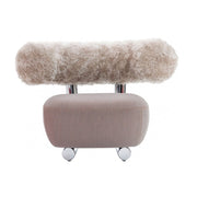 LIVARA EC1075 Lamb Fleece Brushed Velvet Stainless Steel Leisure Chair