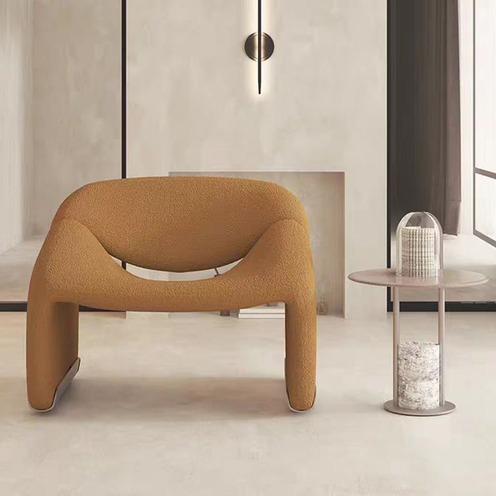 LIVARA EC1089 Teddy Fleece Upholstered Chair with Molded Cotton Leisure Chair