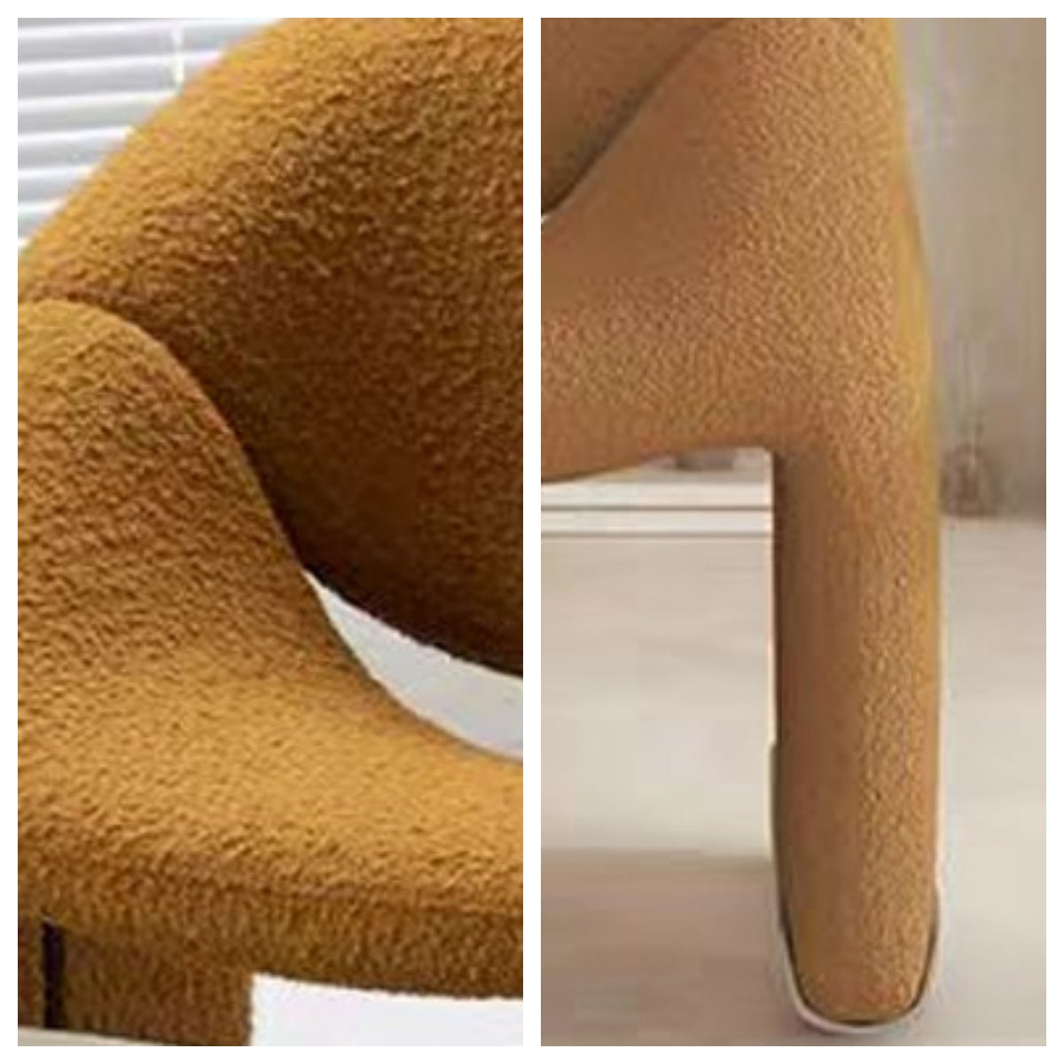 LIVARA EC1089 Teddy Fleece Upholstered Chair with Molded Cotton Leisure Chair