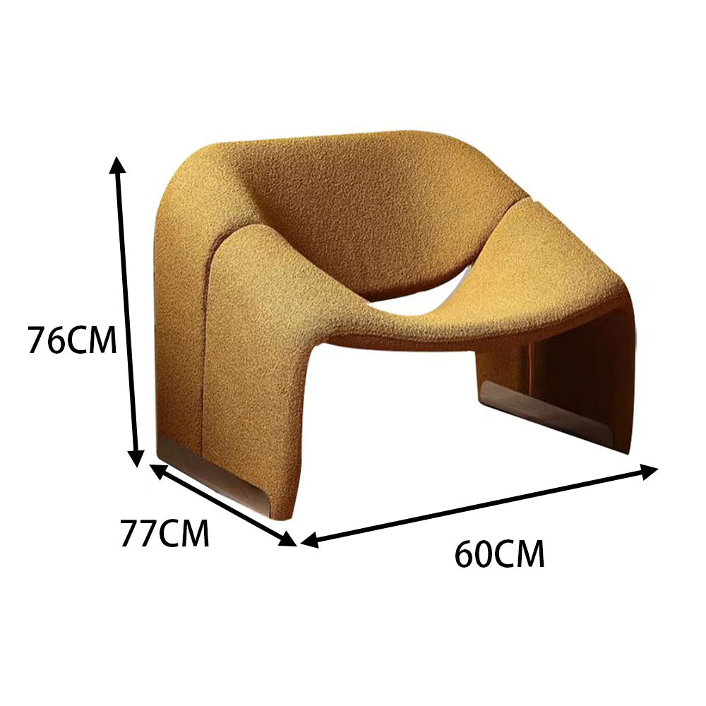 LIVARA EC1089 Teddy Fleece Upholstered Chair with Molded Cotton Leisure Chair