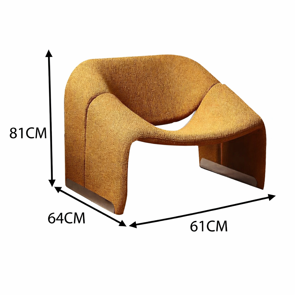 LIVARA EC1089 Teddy Fleece Upholstered Chair with Molded Cotton Leisure Chair