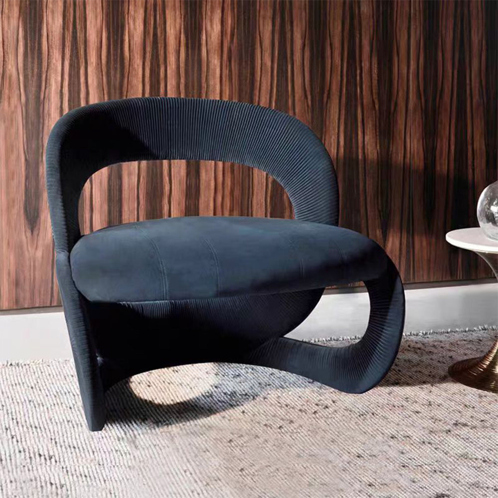 LIVARA EC1090 Tech Velvet Solid Wood Bentwood Leisure Chair