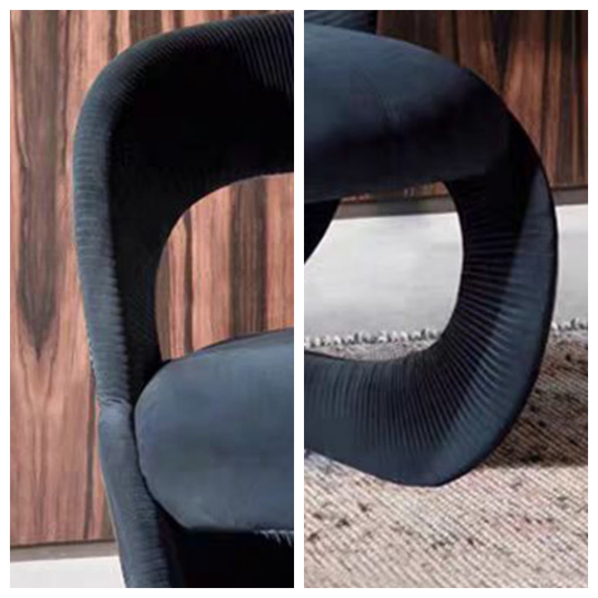 LIVARA EC1090 Tech Velvet Solid Wood Bentwood Leisure Chair