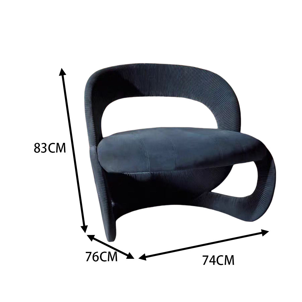 LIVARA EC1090 Tech Velvet Solid Wood Bentwood Leisure Chair