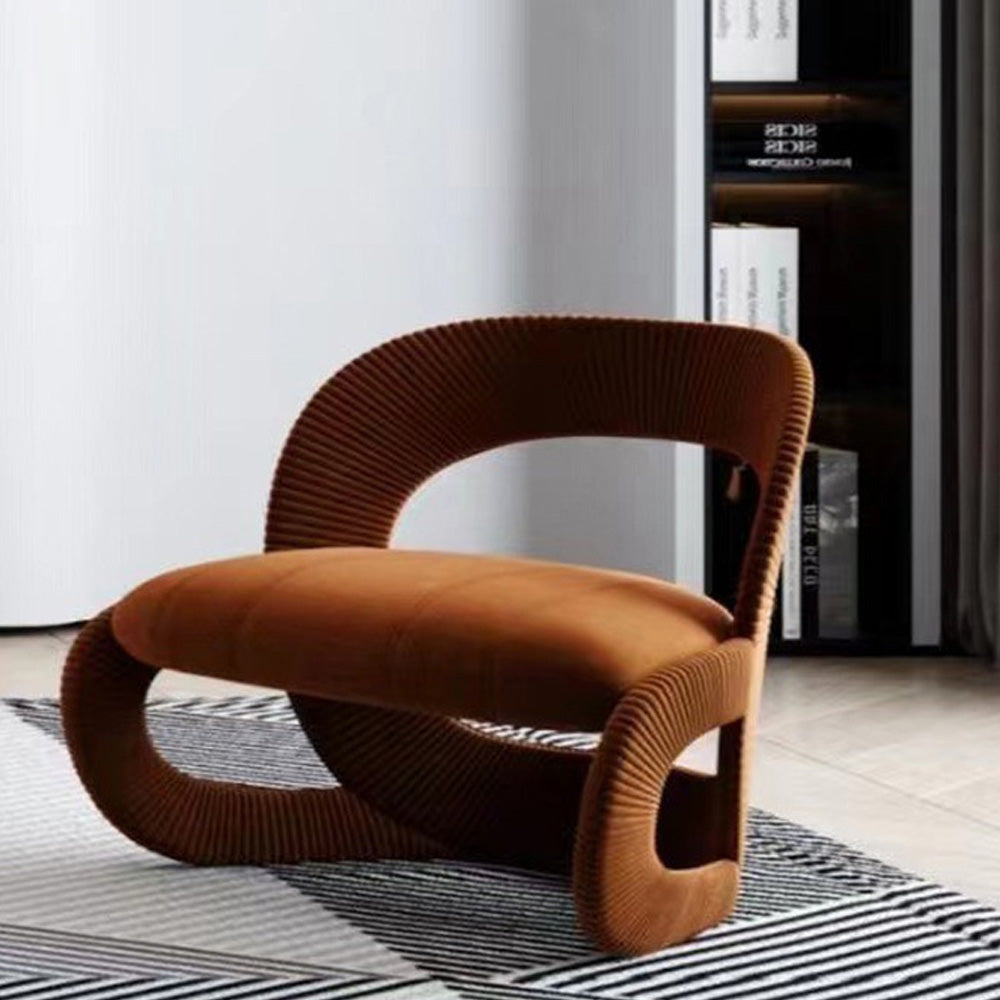 LIVARA EC1090 Tech Velvet Solid Wood Bentwood Leisure Chair