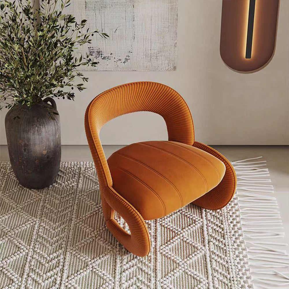 LIVARA EC1090 Tech Velvet Solid Wood Bentwood Leisure Chair