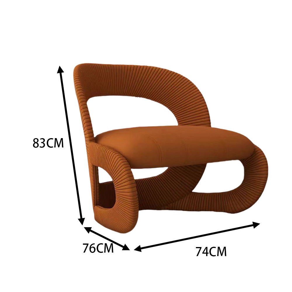 LIVARA EC1090 Tech Velvet Solid Wood Bentwood Leisure Chair