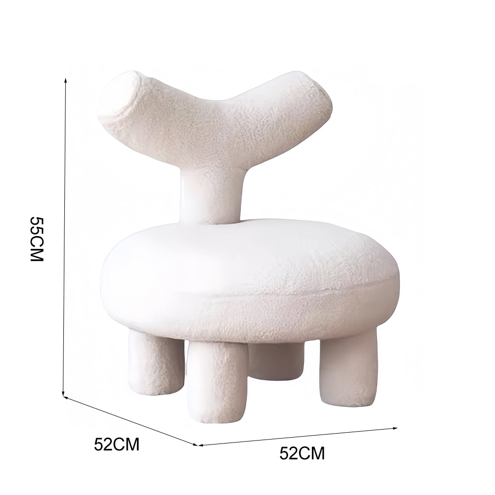 LIVARA EC1092 Wooden Frame Lamb Wool Upholstery Children's Chair