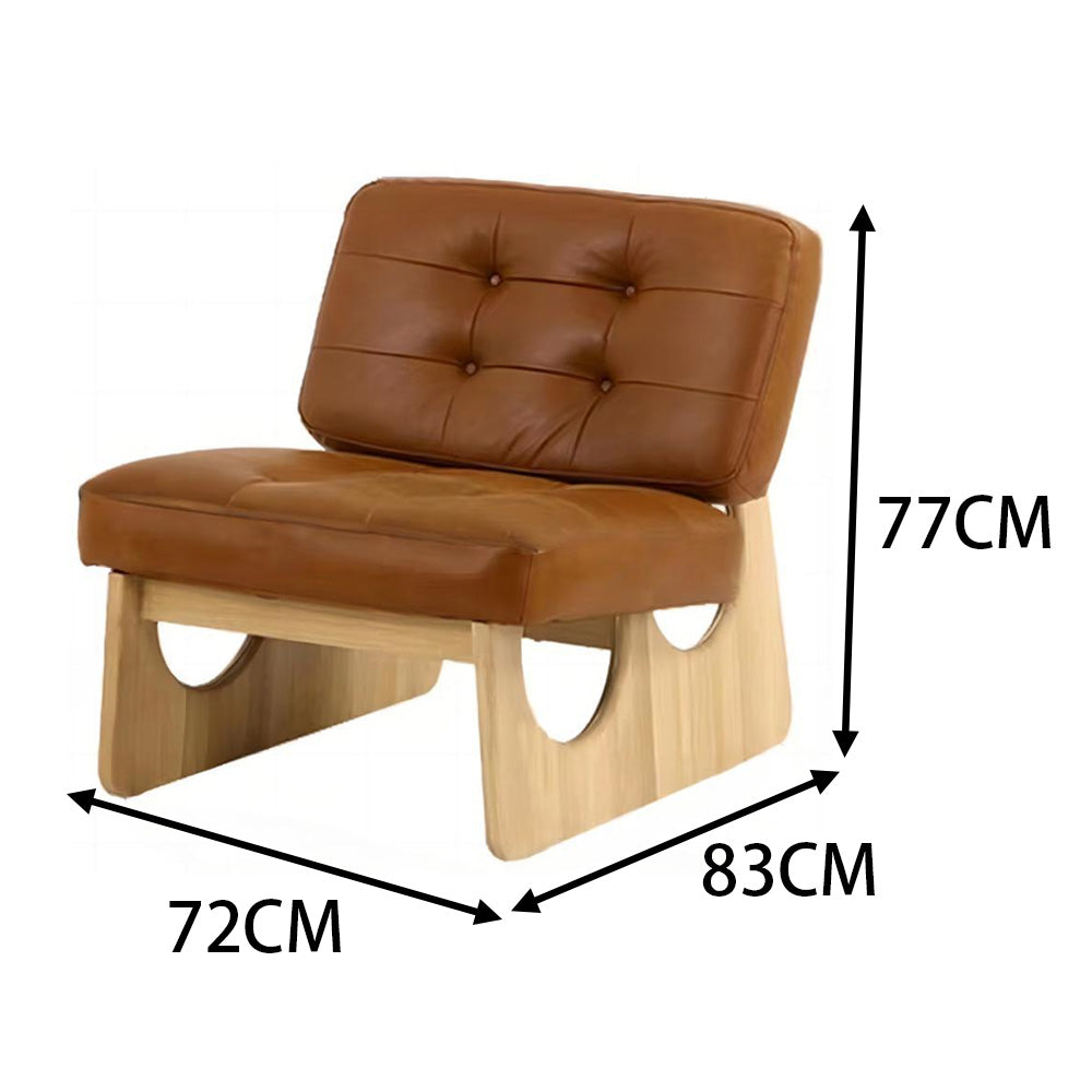 LIVARA EC1095 Microfiber Leather Wooden Frame Chair