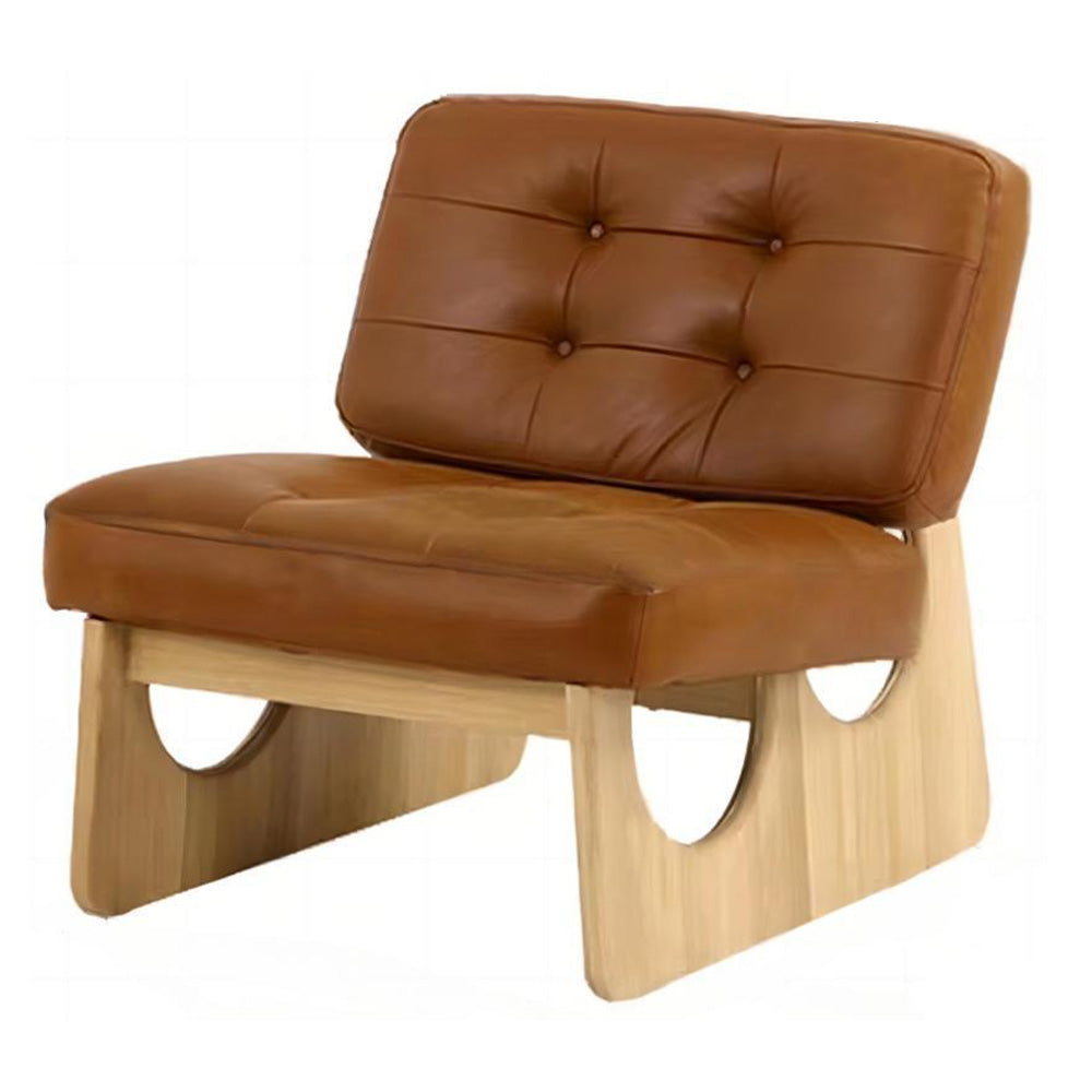 LIVARA EC1095 Microfiber Leather Wooden Frame Chair