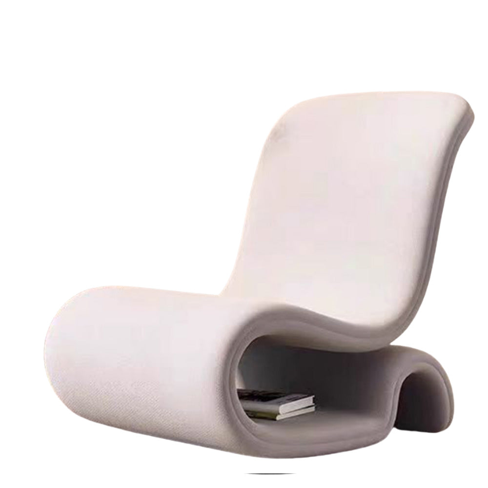 LIVARA EC1096 Tech Velvet Metal Solid Wood Minimalist Cozy Leisure Chair