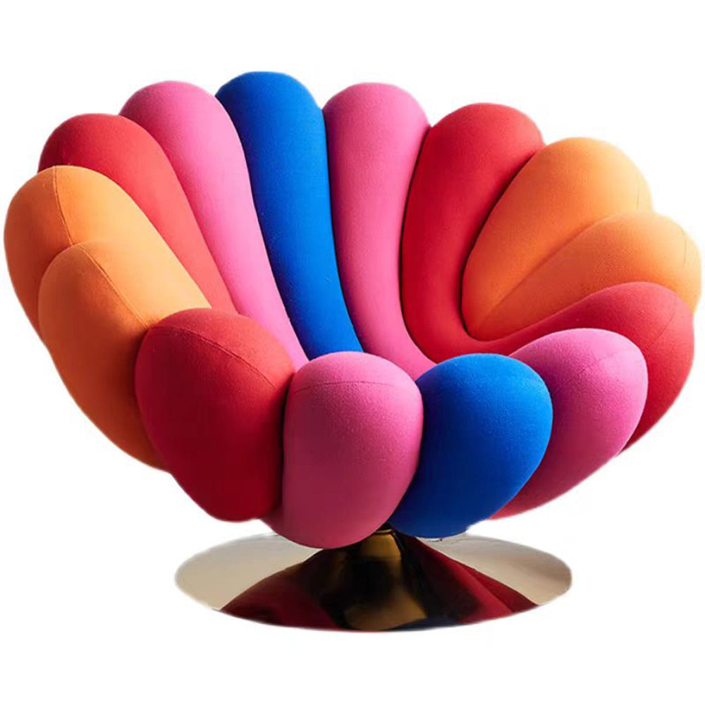 LIVARA EC1097 Colorful Floral Shaped Cotton Elastic Fabric Light Luxury Leisure Chair