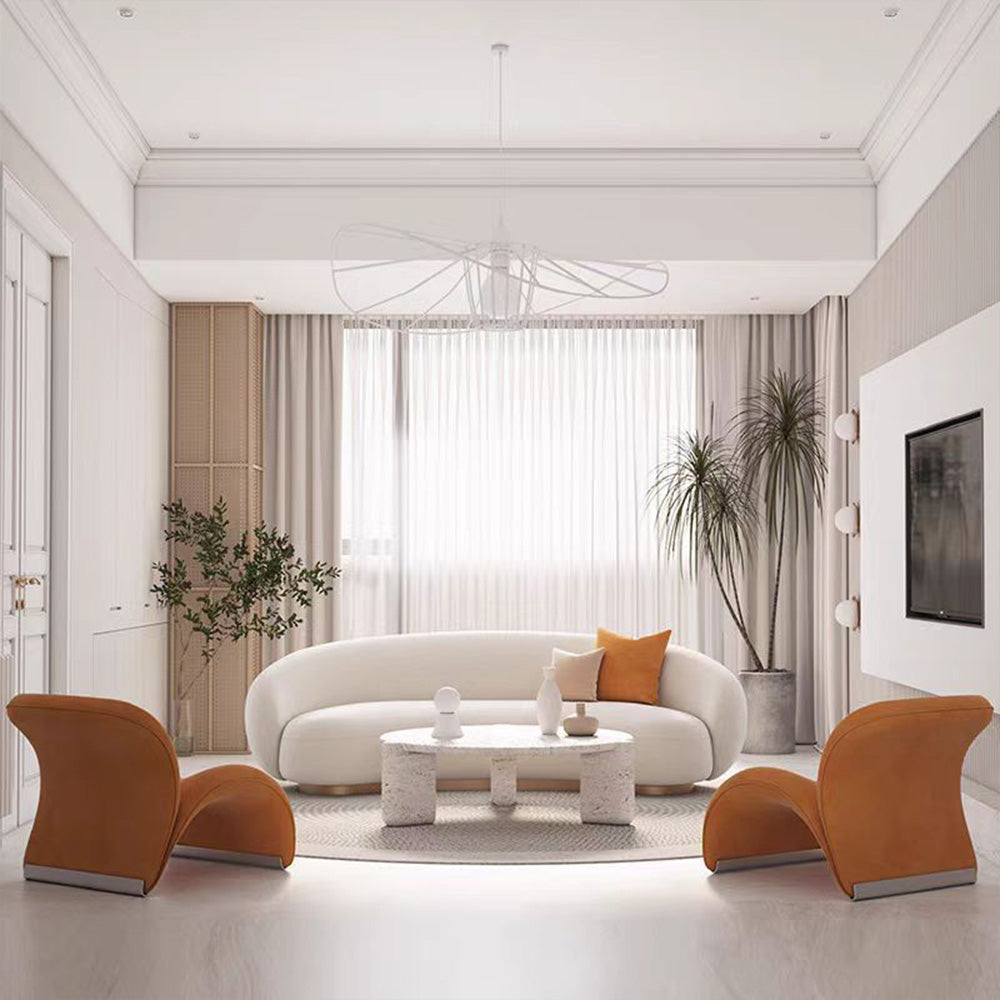 LIVARA EC1100 Tech Velvet Metal Stylish Design Leisure Chair