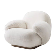 LIVARA EC1101 Rabbit Fur Solid Wood and Steel Frame Chair - White