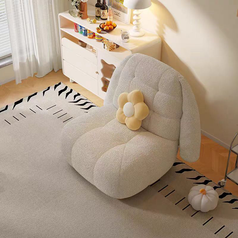 LIVARA EC1102 Solid Wood Frame Lamb Fleece Casual Chair