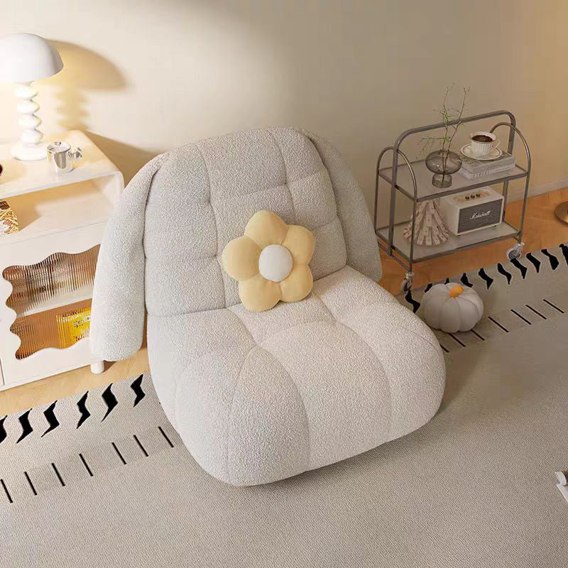 LIVARA EC1102 Solid Wood Frame Lamb Fleece Casual Chair