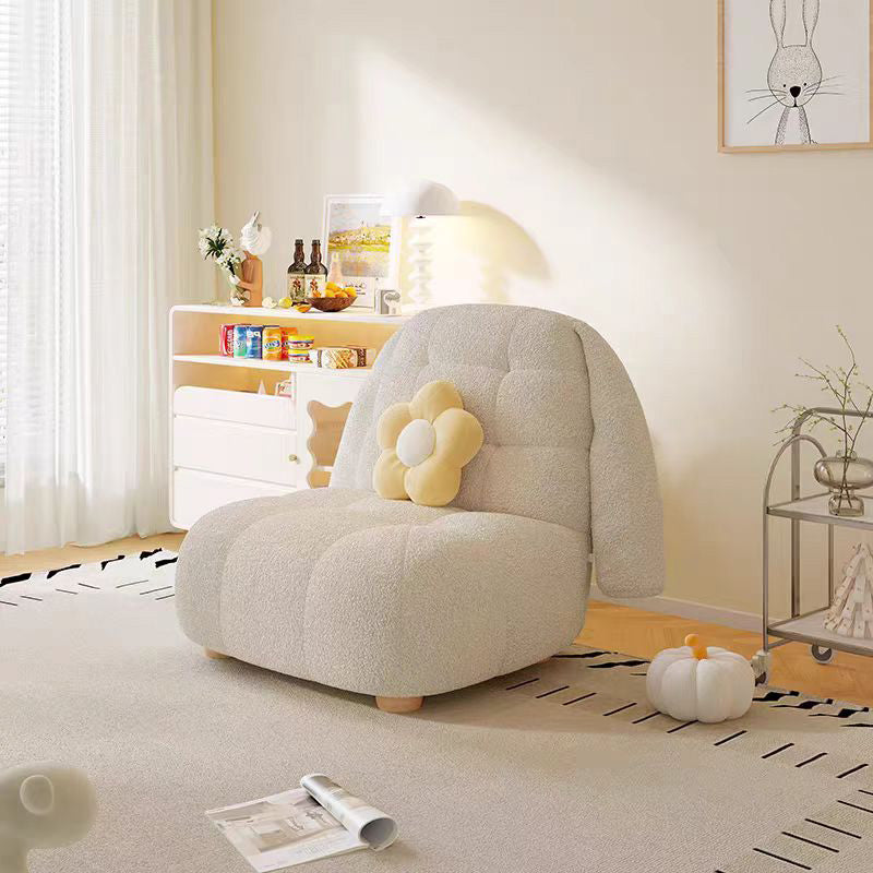 LIVARA EC1102 Solid Wood Frame Lamb Fleece Casual Chair