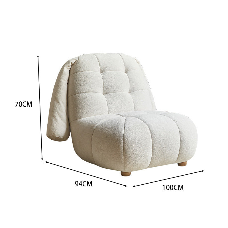 LIVARA EC1102 Solid Wood Frame Lamb Fleece Casual Chair