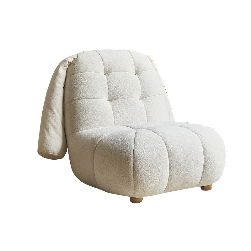 LIVARA EC1102 Solid Wood Frame Lamb Fleece Casual Chair