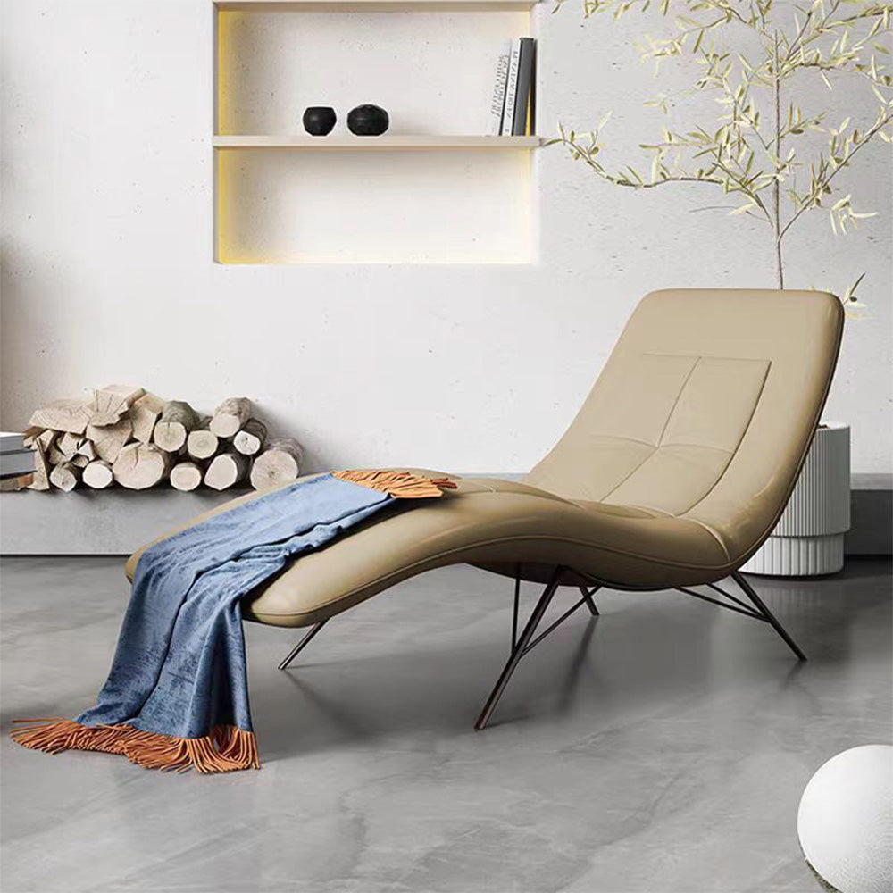 LIVARA EC1103 Silicone Leather Solid Wood Bentwood Metal High-Density Foam Leisure Chair