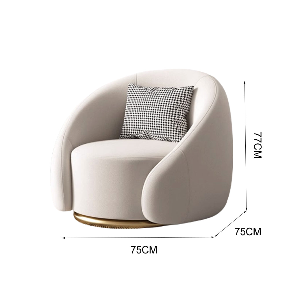 LIVARA EC1105 Solid Wood Frame and Stainless Steel Rotating Chair