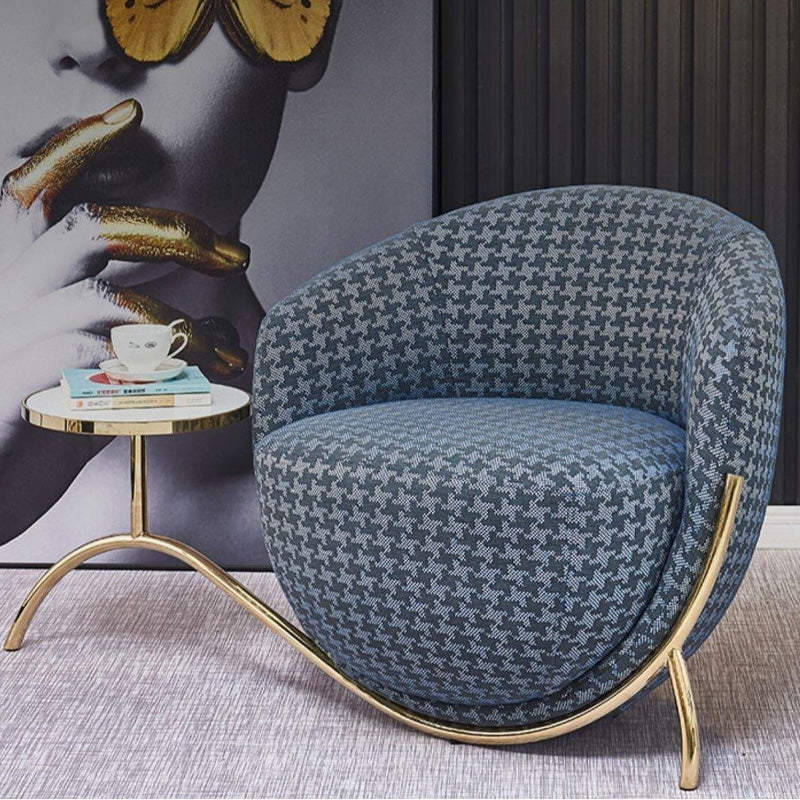 LIVARA EC1114 Stainless Steel Inner Frame Woven Leather Chair