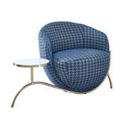 LIVARA EC1114 Stainless Steel Inner Frame Woven Leather Chair