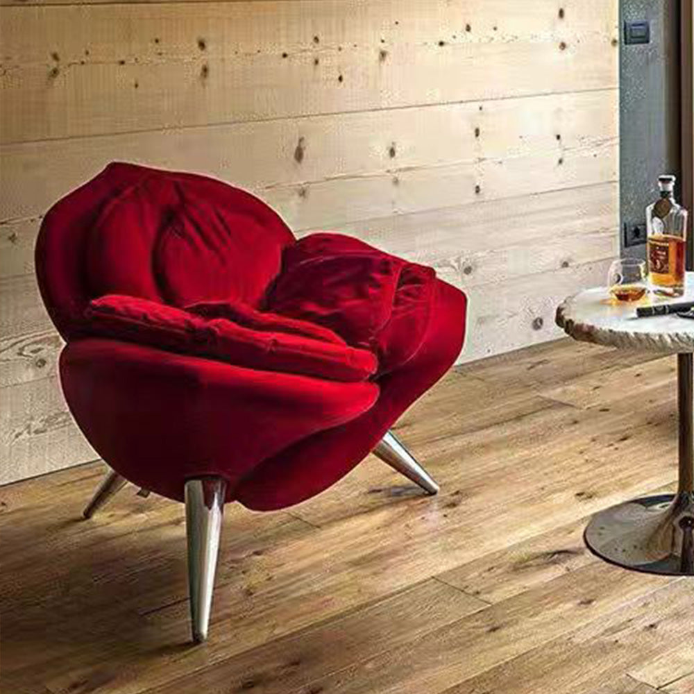 LIVARA EC1117 Velvet Metal Frame Leisure Chair