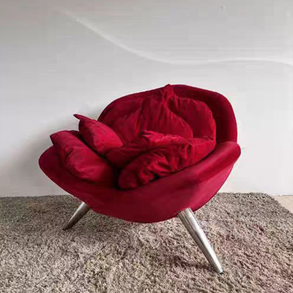 LIVARA EC1117 Velvet Metal Frame Leisure Chair
