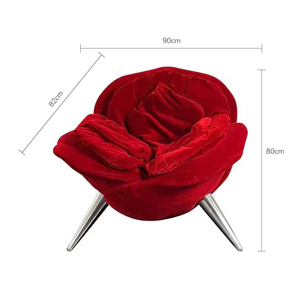 LIVARA EC1117 Velvet Metal Frame Leisure Chair