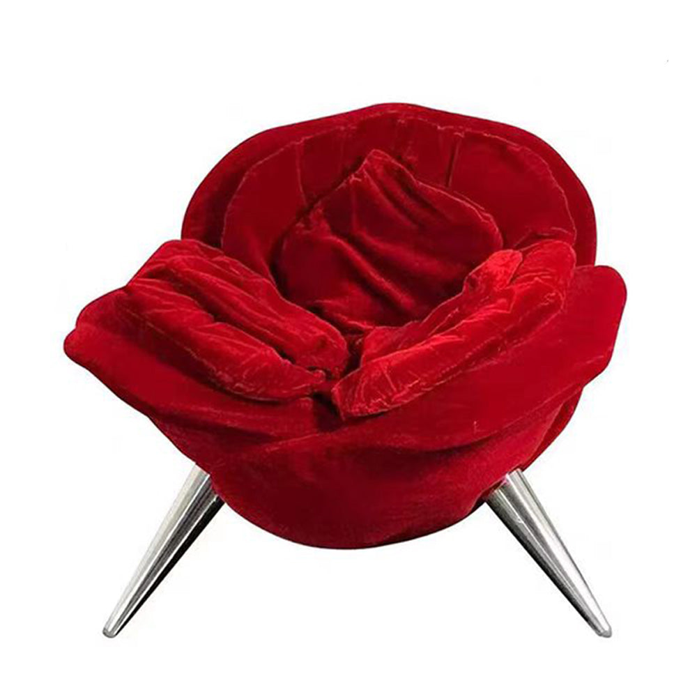 LIVARA EC1117 Velvet Metal Frame Leisure Chair