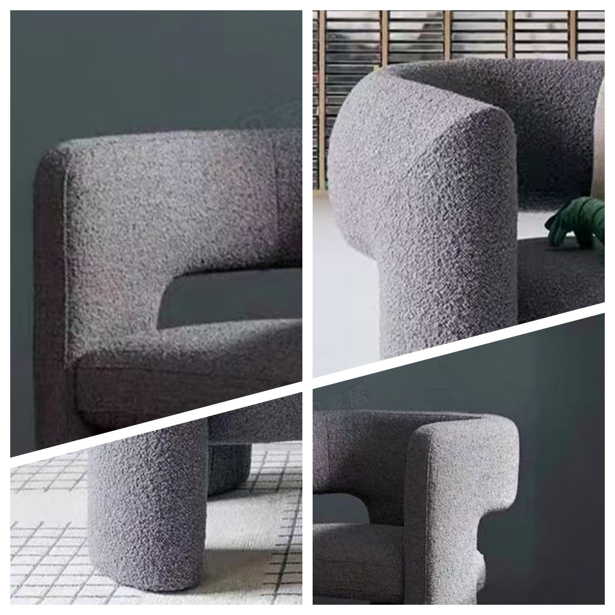 LIVARA EC1228 Simple Warm Technology Fabric & Lamb Wool Fabric Leisure Chair