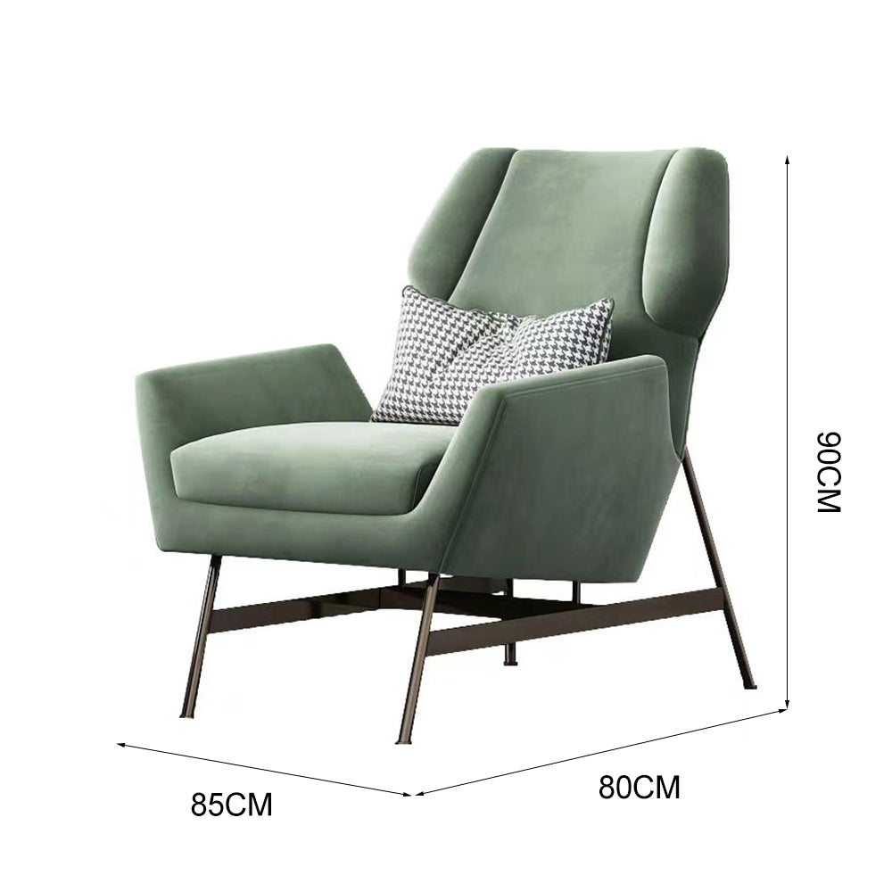 LIVARA EC1144 Suede Fabric & Solid Wood Stainless Steel Leisure Chair