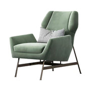 LIVARA EC1144 Suede Fabric & Solid Wood Stainless Steel Leisure Chair