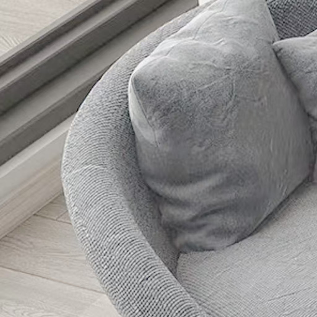 LIVARA EC1145 Solid Wood Frame High-Density Rebound Foam Leisure Chair - Light Grey