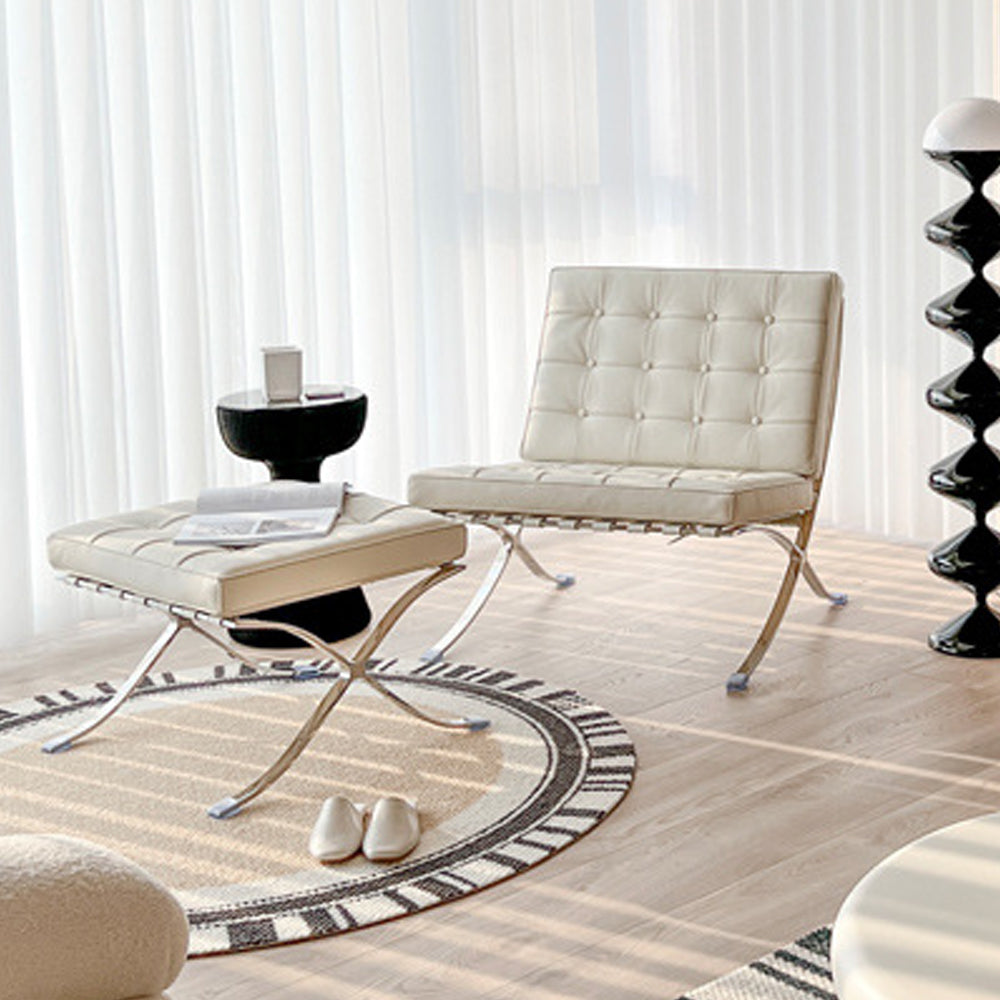 LIVARA EC1146 Stainless Steel Frame Microfibre Leather Leisure Chair