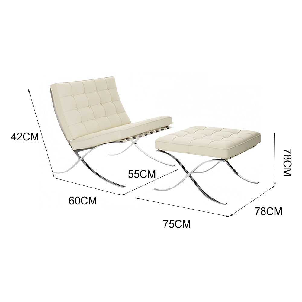 LIVARA EC1146 Stainless Steel Frame Microfibre Leather Leisure Chair