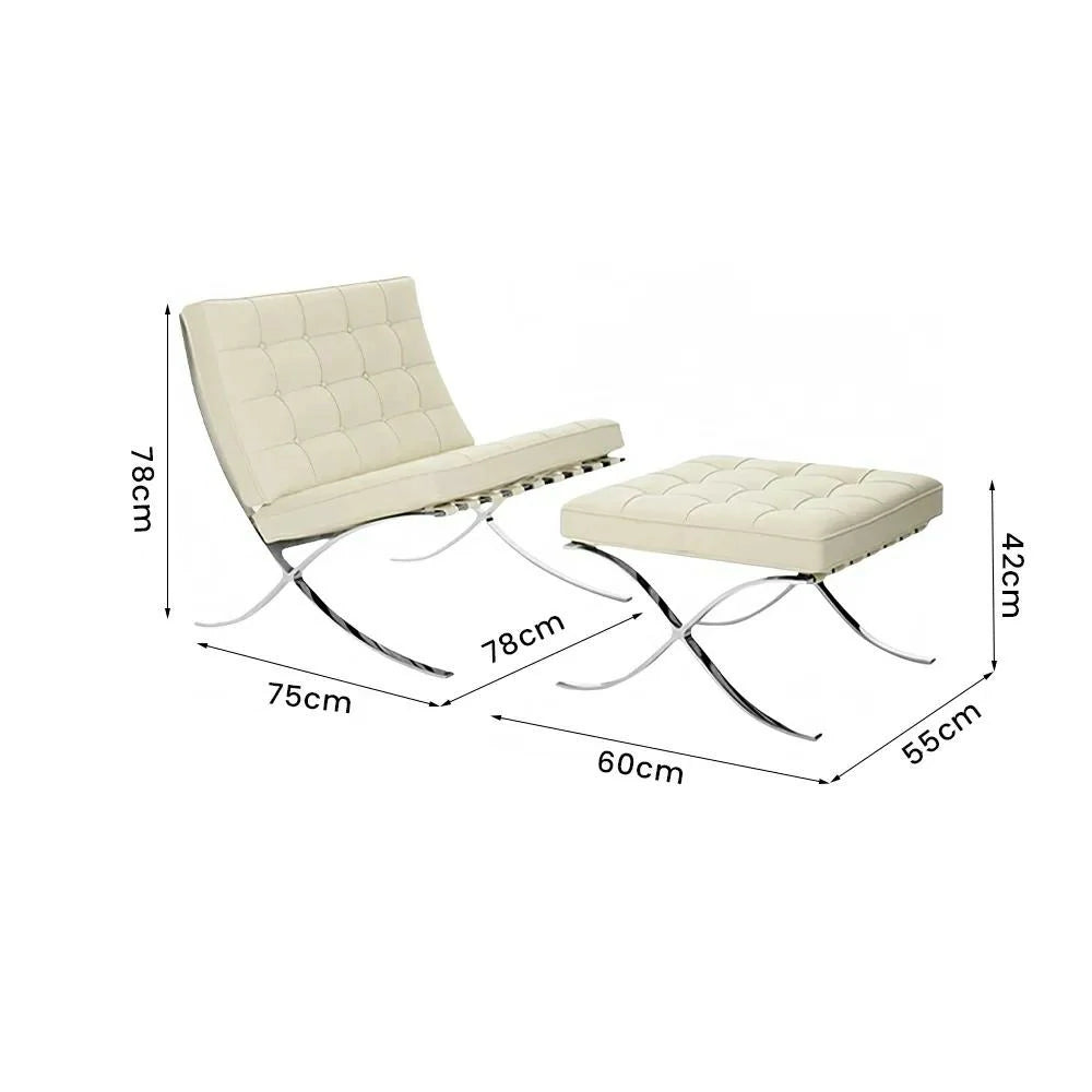 LIVARA EC1146 Stainless Steel Frame Microfibre Leather Leisure Chair